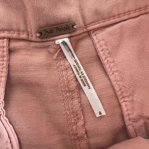 NWOT Free People Billie Chino High Rise Shorts In Pink - Picture 11 of 13